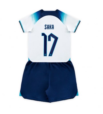 England Bukayo Saka #17 babykläder Hemmatröja barn VM 2022 Korta ärmar (+ Korta byxor)
